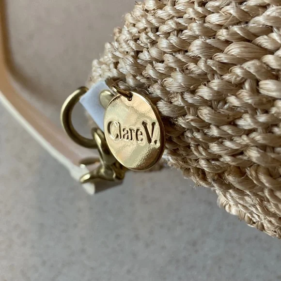 Clare V. Los Angeles Petite Straw Tan Woven NWOT Crossbody Bag - Picture 3 of 11